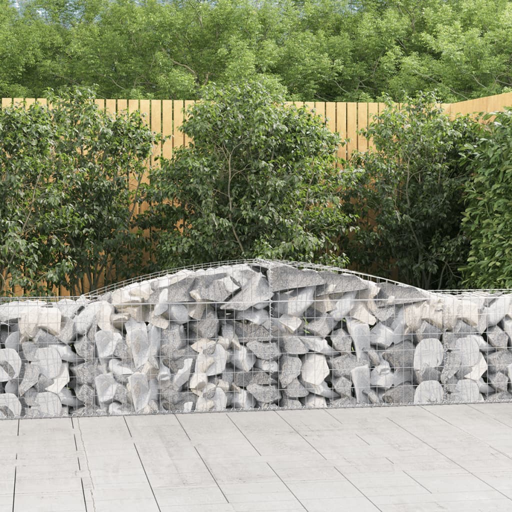 foto del prodotto cesti gabbioni ad arco 3 pz 400x50x60 80 cm ferro zincato