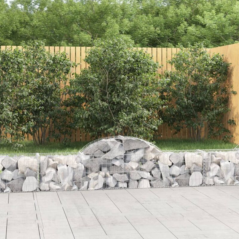 foto del prodotto cesti gabbioni ad arco 4 pz 200x30x40 60 cm ferro zincato vidaxl