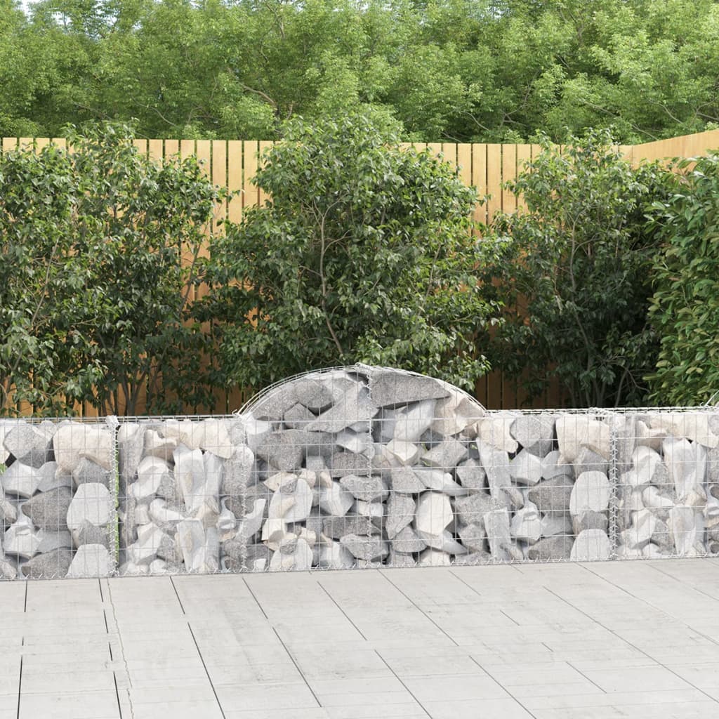 foto del prodotto cesti gabbioni ad arco 6 pz 200x30x60 80 cm ferro zincatocod mxl 100034