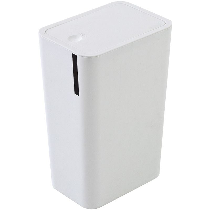 foto del prodotto cestino bagno da 8 litri in plastica bianca con coperchio push
