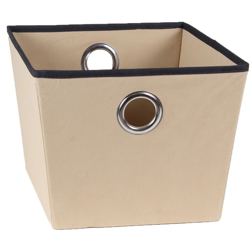 foto del prodotto cestino beige in tessuto con occhiello