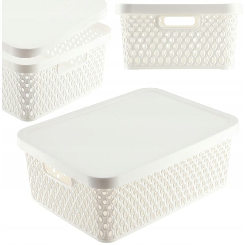 foto del prodotto cestino con coperchio scatola portaoggetti organizer 12 litri - kadax