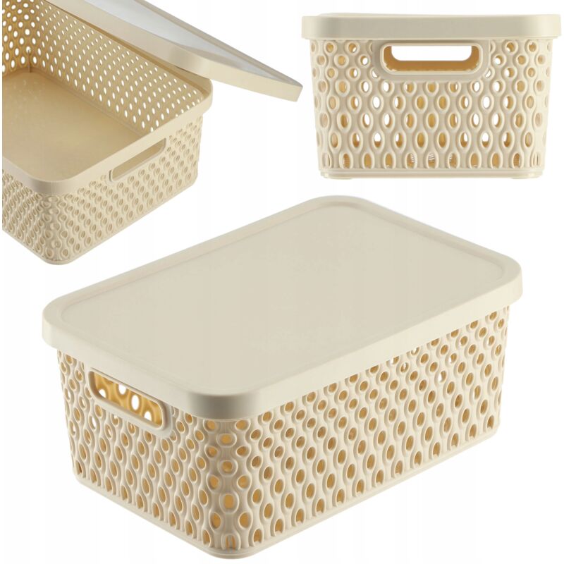 foto del prodotto cestino con coperchio scatola portaoggetti organizer 4,5 l - kadax