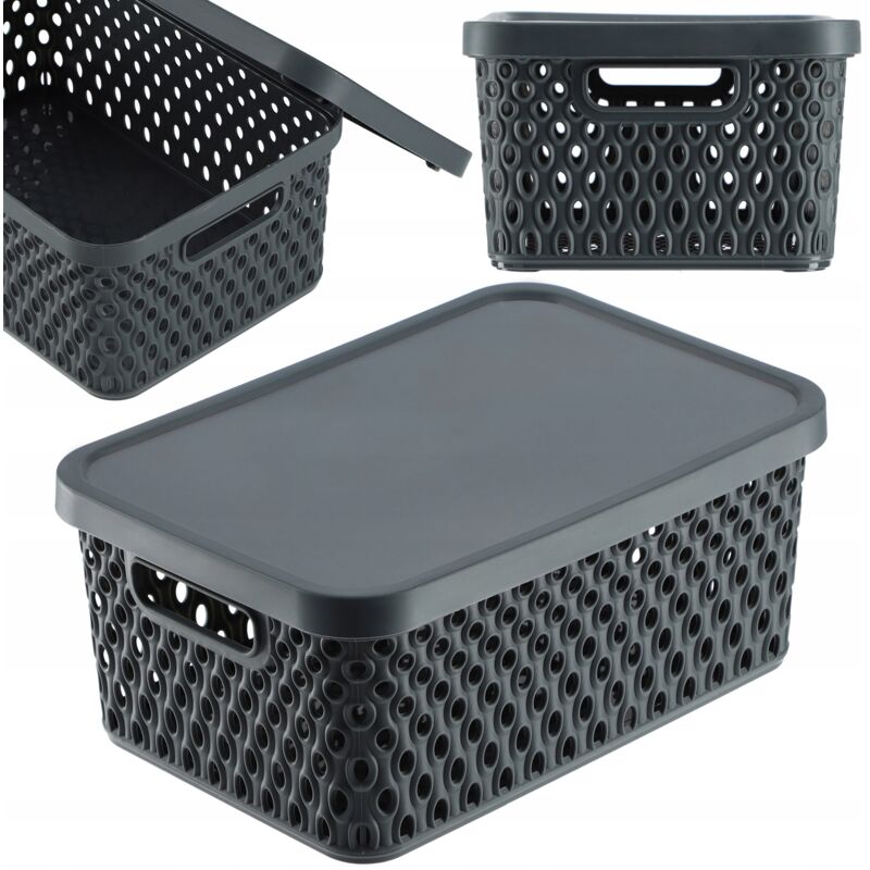 foto del prodotto cestino con coperchio scatola portaoggetti organizer 4,5 l - kadax