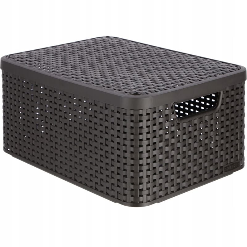 foto del prodotto cestino contenitore curver con coperchio portaoggetti