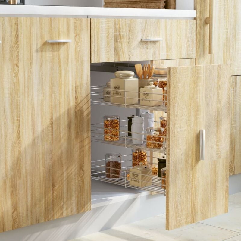 foto del prodotto cestino da cucina in rete a 3 livelli argento 47x35x56 cm vidaxl