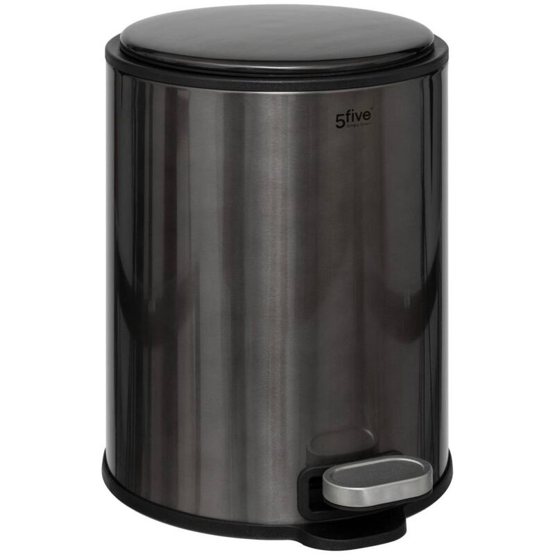 foto del prodotto cestino delta 6l in metallo nero 5five