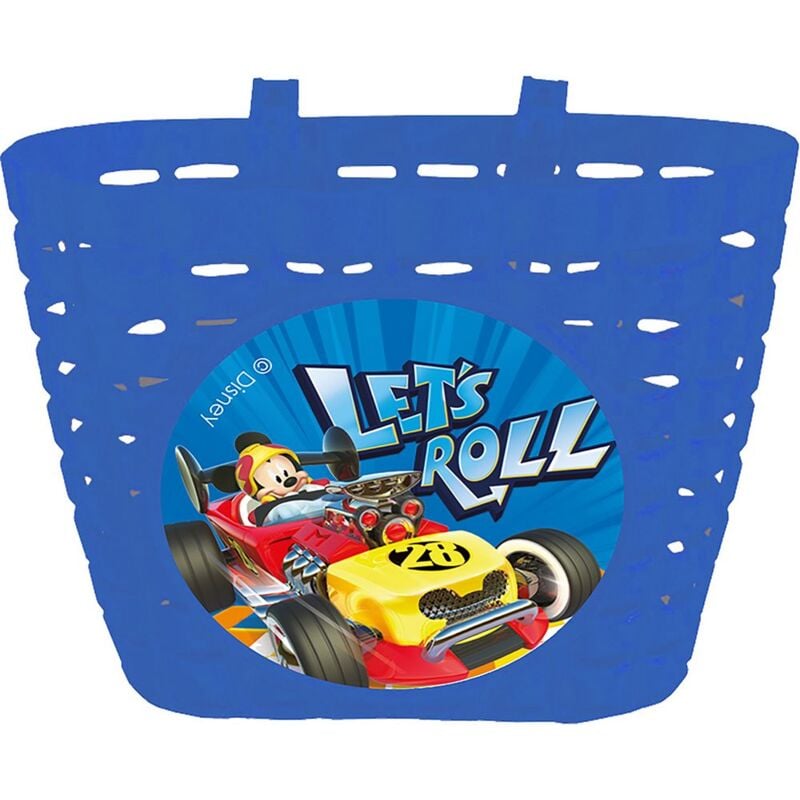 foto del prodotto cestino disney mickey mouse per bicicletta da bambino, in palstica di colore blu