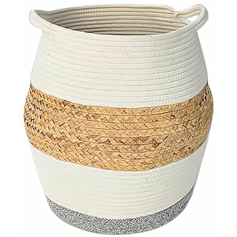 foto del prodotto cestino dkd home decor bianco naturale fibra naturale 30 x 30 x 40 cm