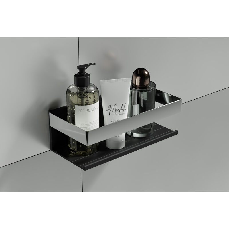 foto del prodotto cestino doccia dk319 in acciaio inox larghezza 22 cm colore selezionabile chrom schwarz matt de 