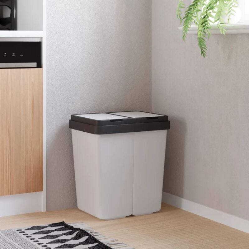 foto del prodotto cestino doppio bianco 2x25 l vidaxl