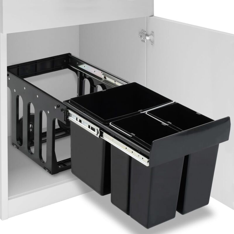 foto del prodotto cestino estraibile per mobile cucina chiusura ammortizzata 48 l vidaxl