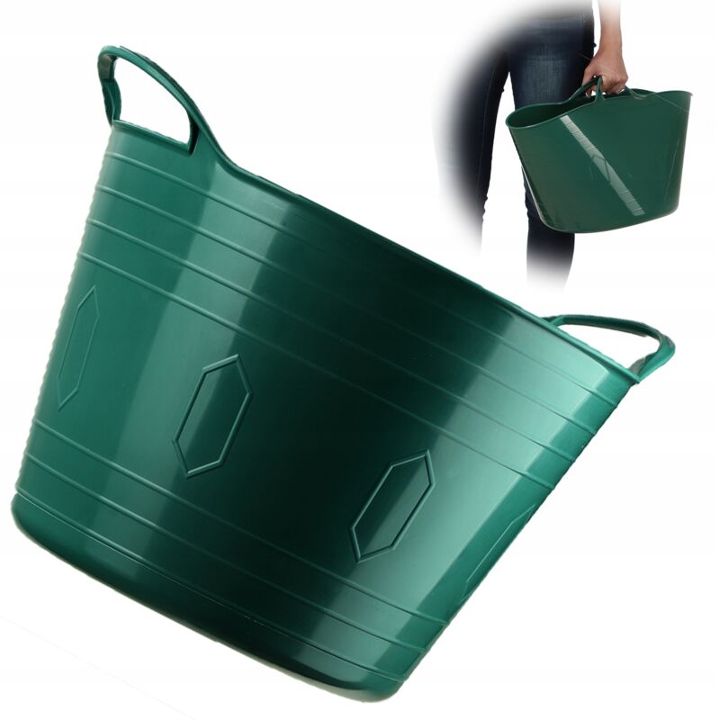 foto del prodotto cestino flessibile portabiancheria universale portabiancheria 26l verde kadax