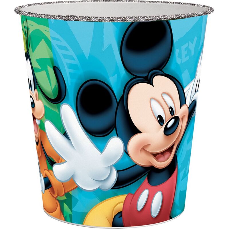 foto del prodotto cestino getta carte multicolore per bambini con mickey mouse friends in plastica ideale per cameretta cantina e o box dimensioni 20,5 x 16,5 x 23