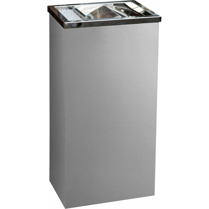 foto del prodotto cestino gettacarte posacenere 30,6x60x24,5 cm in acciaio 17l per interno esterno