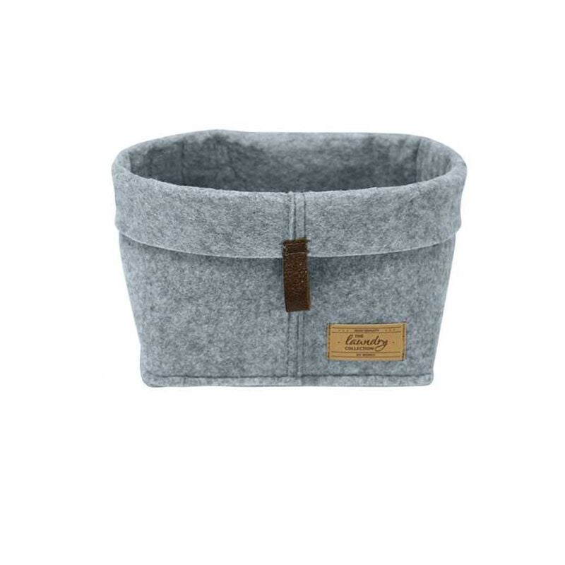 foto del prodotto cestino in feltro feli m, cestino decorativo per soggiorno, cucina, bagno, realizzato in poliestere, dimensioni 24x16x16 cm, colore grigio. wenko