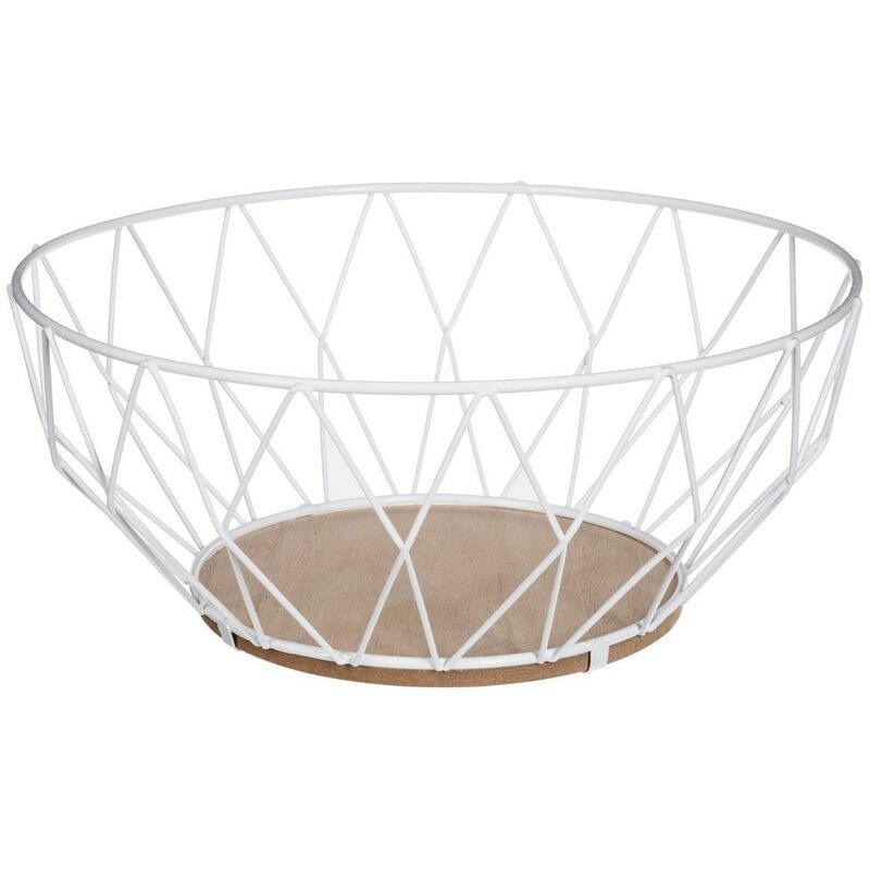 foto del prodotto cestino in metallo bianco rhombus 28 cm 5five
