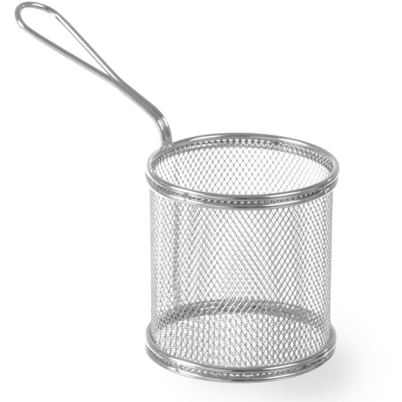 foto del prodotto cestino in miniatura per snack fritti, acciaio inox, diametro 90 mm, altezza 90 mm hendi 426449