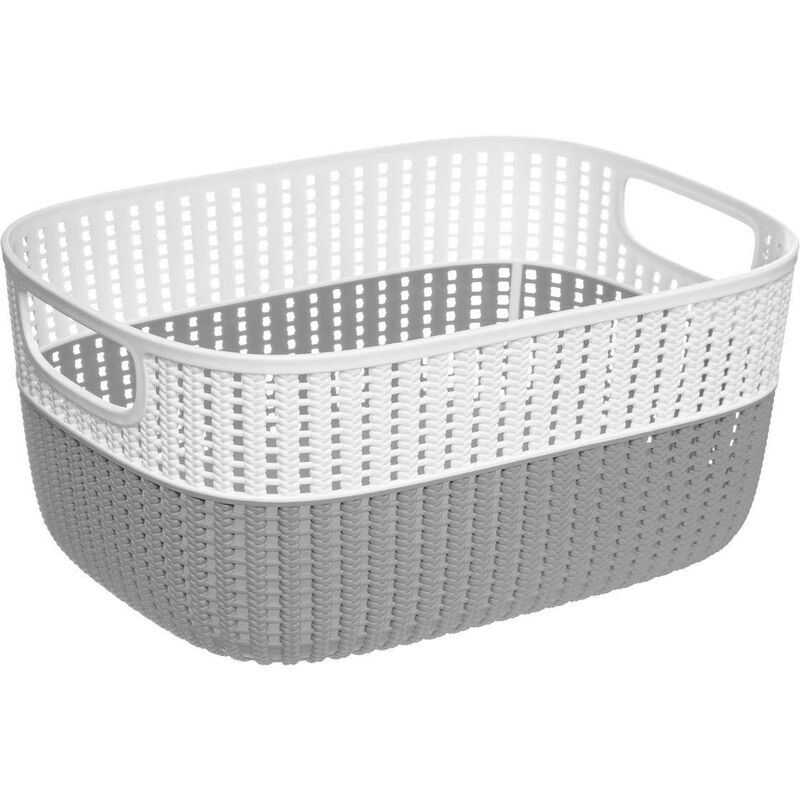 foto del prodotto cestino in plastica 1,5l bianco grigio 5five