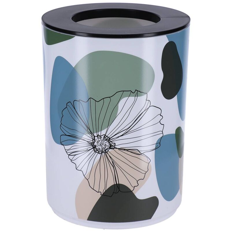 foto del prodotto cestino in pp stampato con coperchio 5l fiori tendance