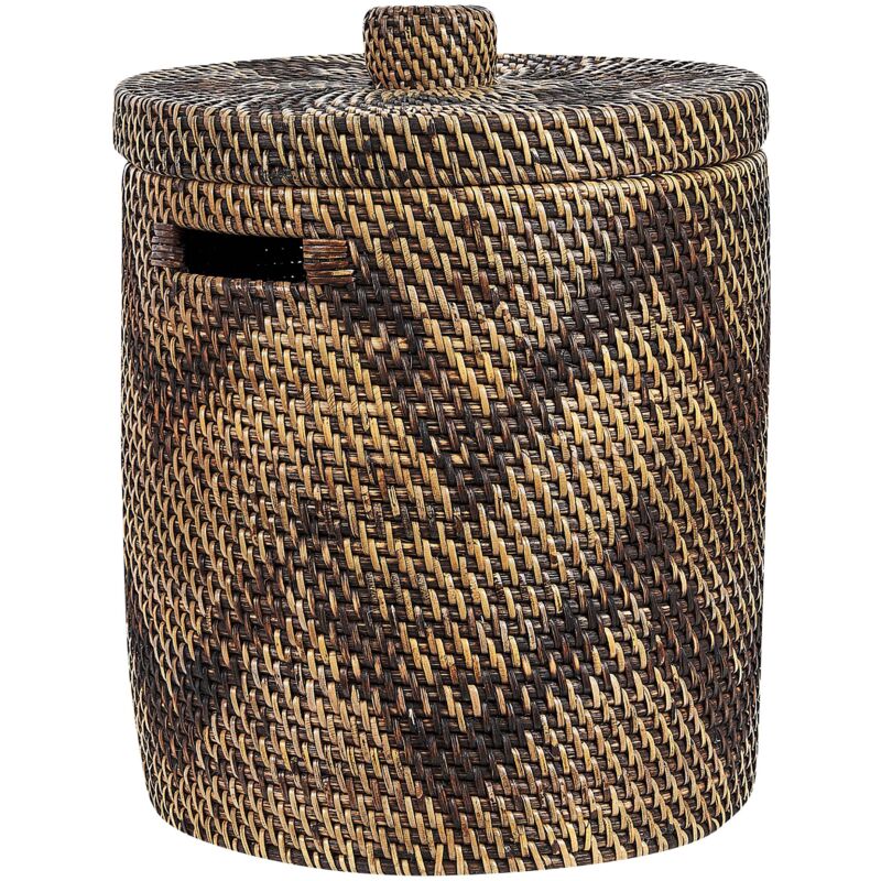 foto del prodotto cestino in rattan naturale marrone 36 cm stile rustico boho bohorok