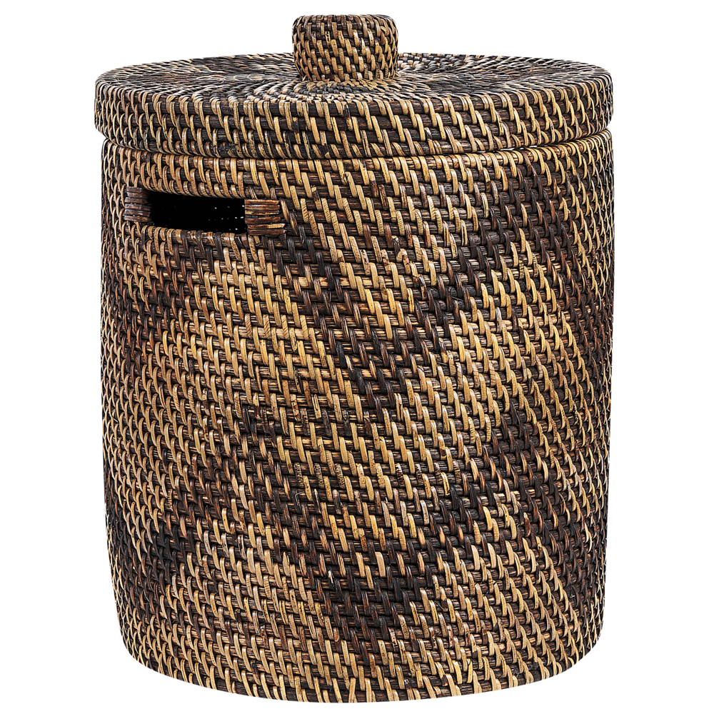 foto del prodotto cestino in rattan naturale marrone 36 cm stile rustico boho camera da letto bagno