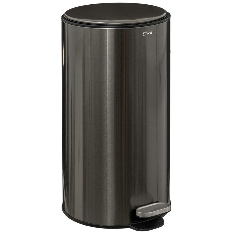 foto del prodotto cestino metallico delta 30l in acciaio inox nero 5five