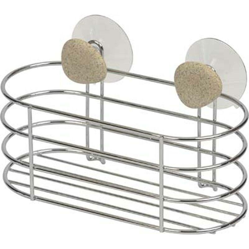 foto del prodotto cestino ovale in metallo su 2 ventose 2 deco galet tendance