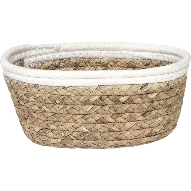 foto del prodotto cestino ovale per piante in cotone 21x16x9 cm bianco naturale tendance