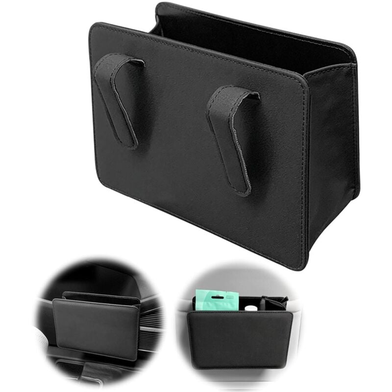 foto del prodotto cestino per auto piccolo pelle pu impermeabile di alta qualit portatile pieghevole accessorio per interni nero sollbry