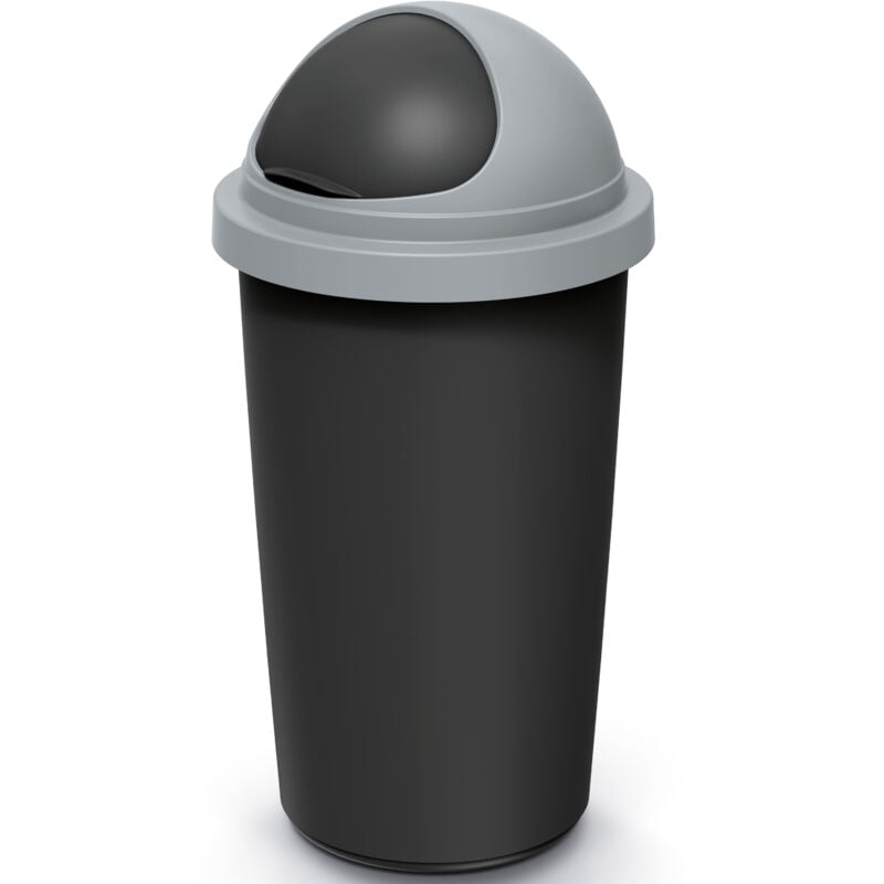 foto del prodotto cestino per rifiuti 50l con coperchio pattumiera secchio in plastica per ufficio portacarta schwarz grau de keden