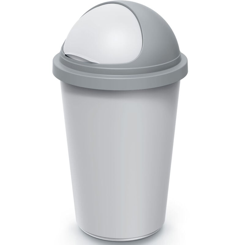 foto del prodotto cestino per rifiuti 50l con coperchio pattumiera secchio in plastica per ufficio portacarta silber grau de keden