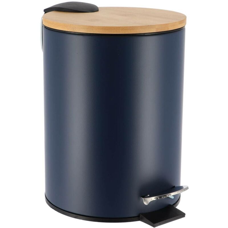 foto del prodotto cestino per rifiuti in metallo con freno a caduta da 2,5 l blu bamb tendance