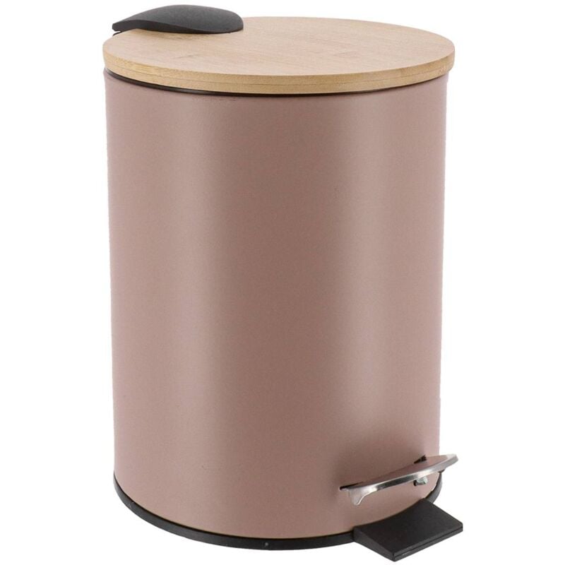foto del prodotto cestino per rifiuti in metallo da 3 l con freno a caduta bamb cappuccino tendance