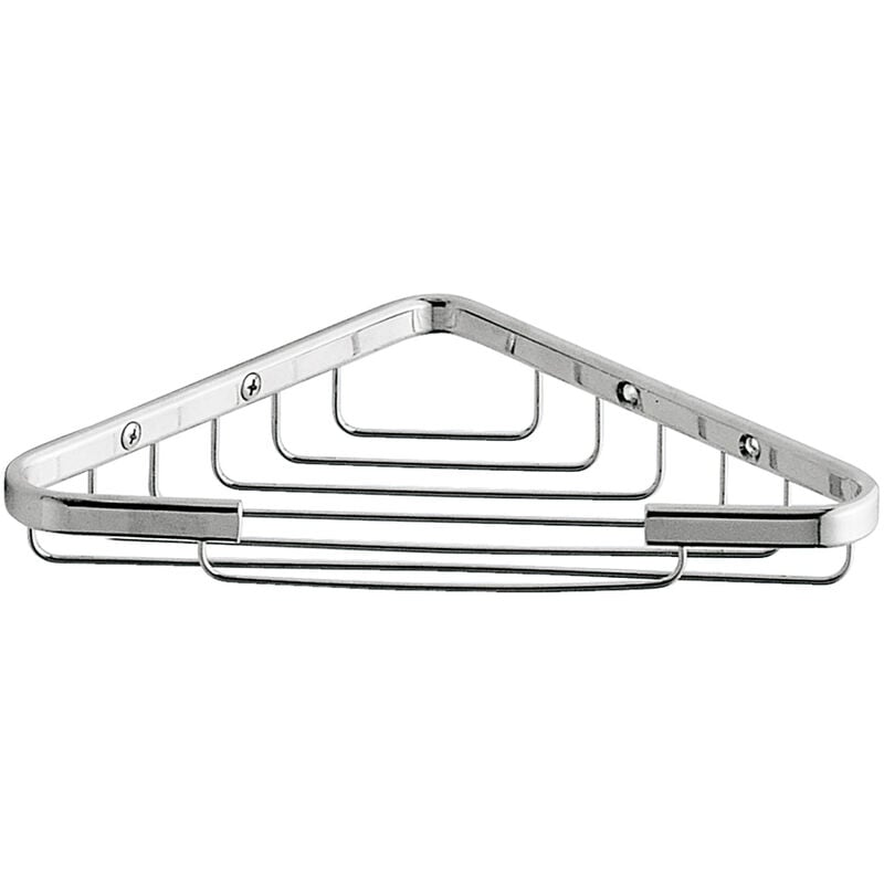 foto del prodotto cestino portaoggetti doccia angolare in filo cromato