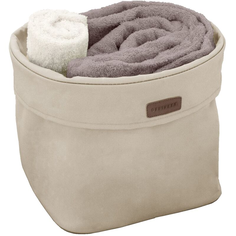 foto del prodotto cestino portaoggetti in tessuto per bagno, d28 cm, beige ordinett