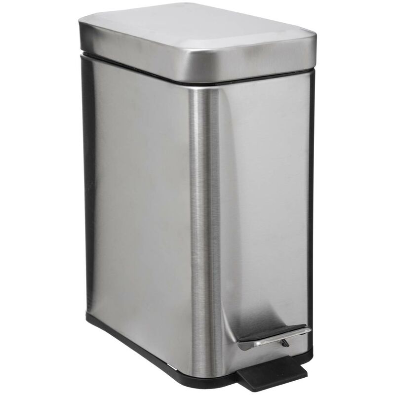 foto del prodotto cestino rettangolare soft close in acciaio inox 5l 5five