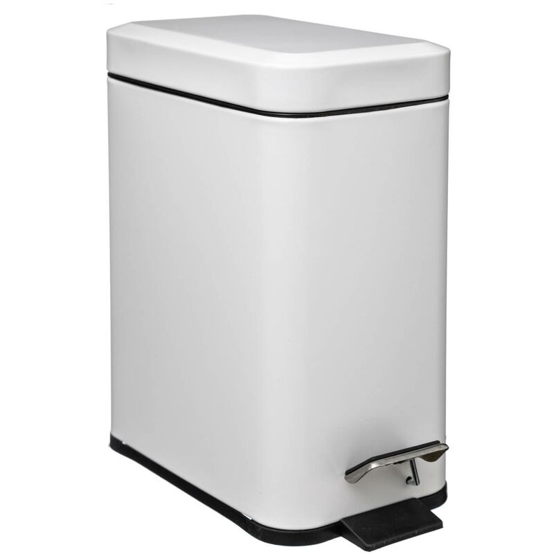 foto del prodotto cestino rettangolare soft close in acciaio inox 5l bianco 5five