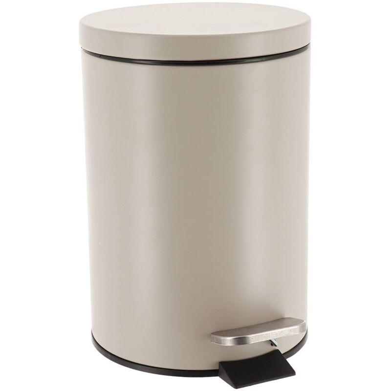 foto del prodotto cestino rotondo da 3l in acciaio inox grigio tendance