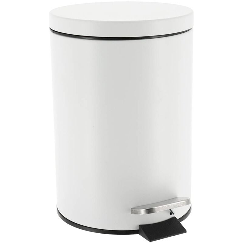 foto del prodotto cestino rotondo in acciaio inox da 3 l bianco tendance