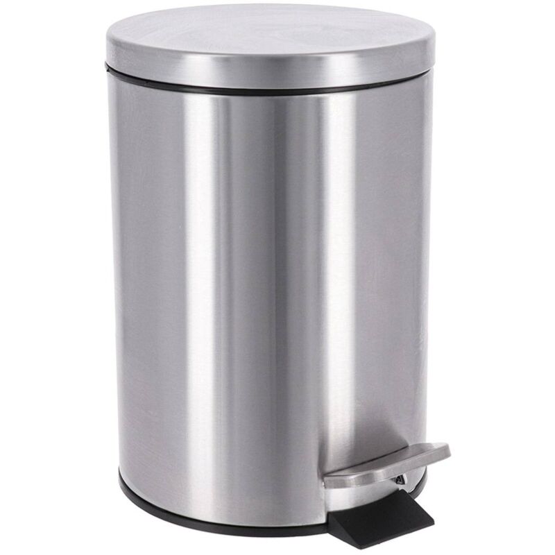 foto del prodotto cestino rotondo in acciaio inox da 3 l cromo tendance