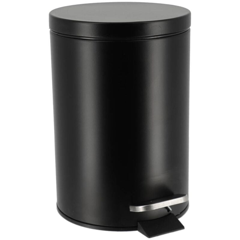 foto del prodotto cestino rotondo in acciaio inox da 3 l nero tendance