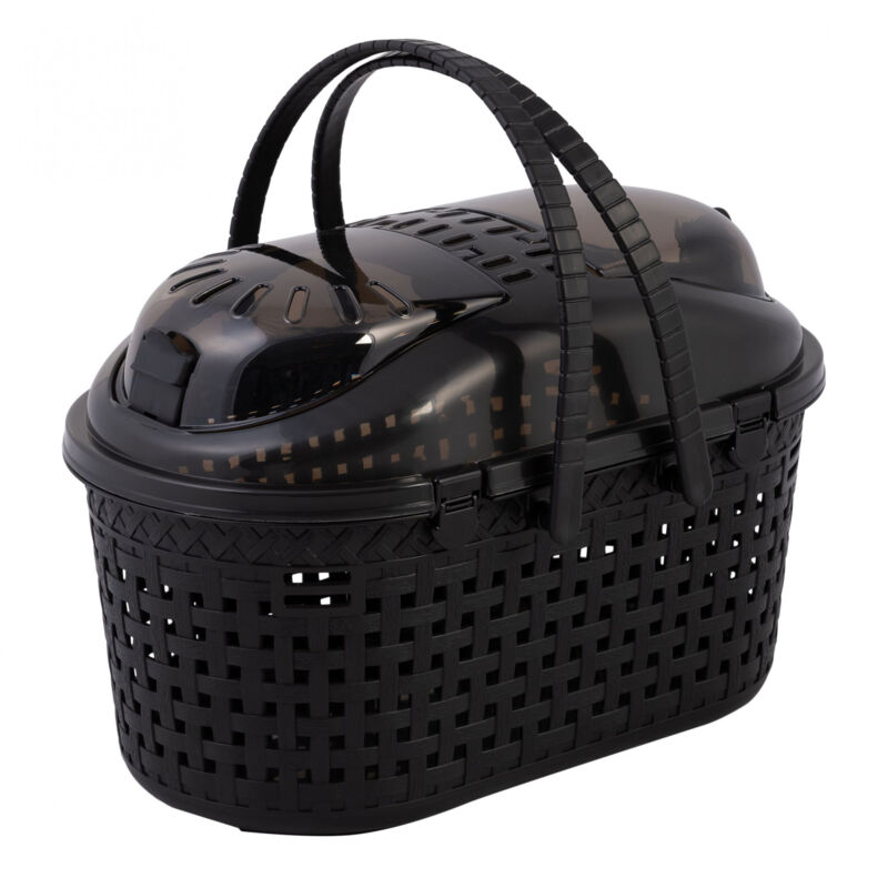 foto del prodotto cestino, scatola, borsa, supporto in plastica pp per gatti, cani, 45 x p29 x h28,5 cm, mpc 450, nero iris ohyama