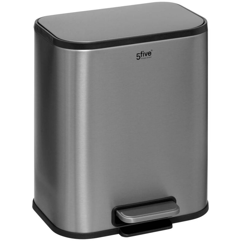 foto del prodotto cestino soft close in acciaio inox finitura opaca da 5l 5five