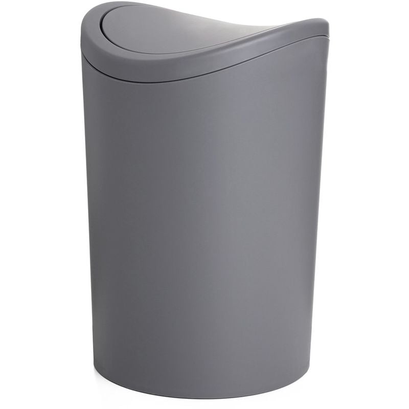 foto del prodotto cestino spazzatura in polipropilene grigio 6lt con coperchio basculante