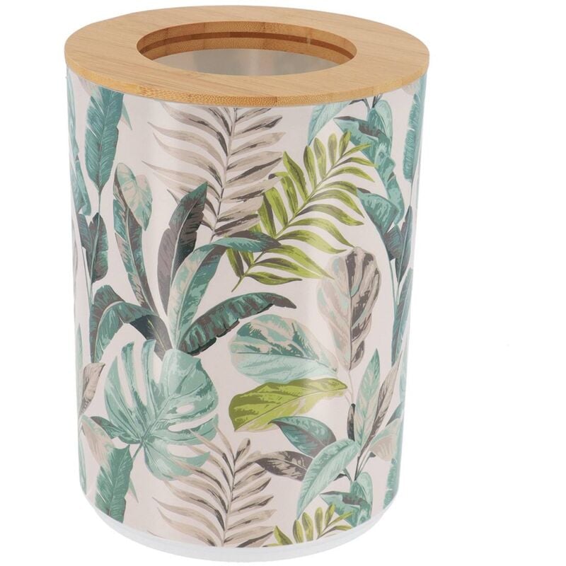 foto del prodotto cestino stampato in pp con coperchio in bamb 5l jardin d hiver tendance