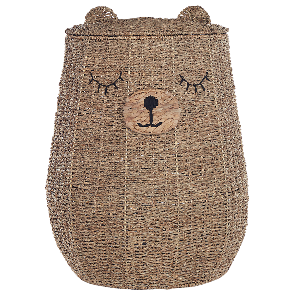 foto del prodotto cesto a forma di orsetto in giacinto d 39 acqua colore naturale cameretta bambini cesto portaoggetti portabiancheria