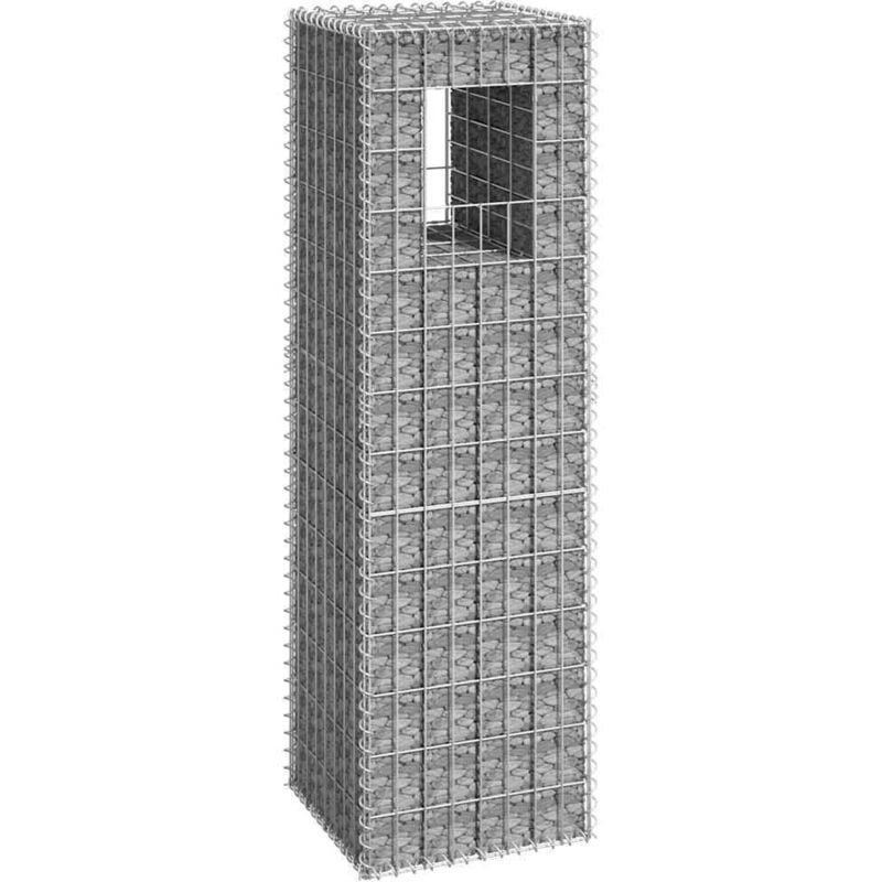 foto del prodotto cesto a gabbione a torre in ferro durevole e resistente disponibili varie misure dimensioni 40 x 40 x 140 cm