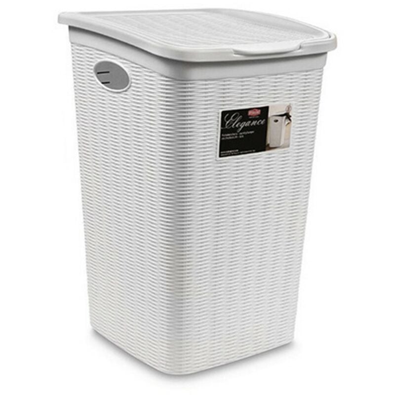 foto del prodotto cesto cestino cesta multiuso portaoggetti porta biancheria panni salvaspazio per casa bagno in plastica misura base colorigenerali bianco