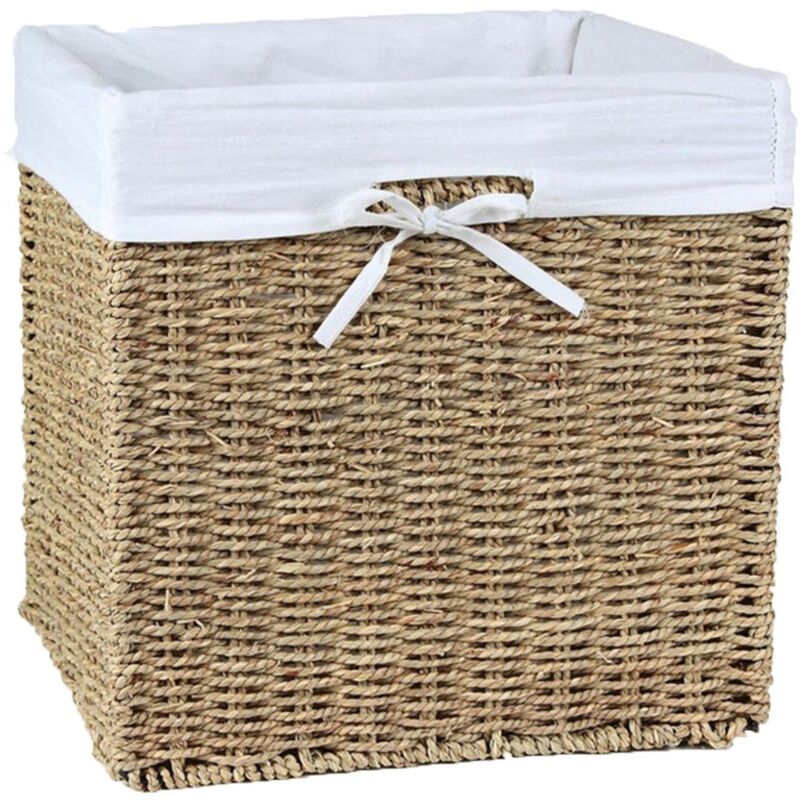 foto del prodotto cesto contenitore pieghevole in giunco marittimo 32 cm x 32 cm x 32 cm
